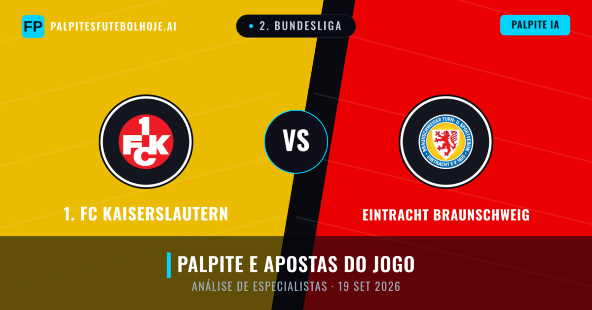 1. FC Kaiserslautern vs Eintracht Braunschweig — prognóstico e prévia do jogo