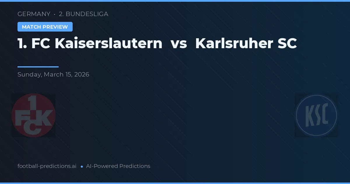 1. FC Kaiserslautern vs Karlsruher SC — prognóstico e prévia do jogo