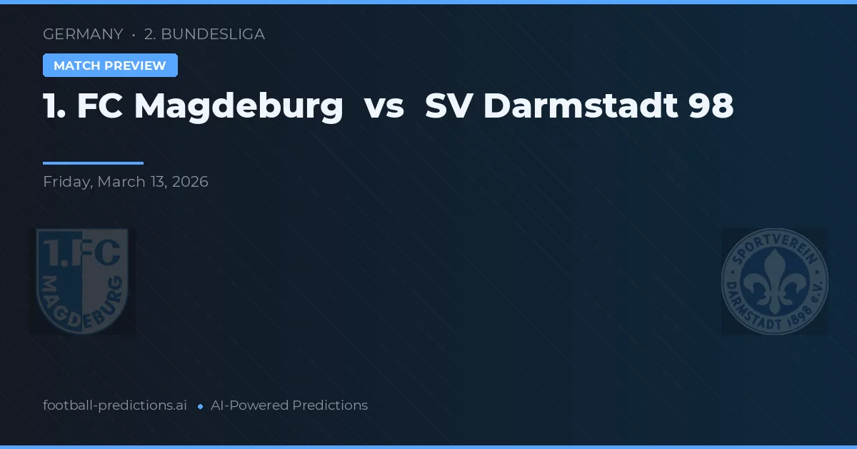 1. FC Magdeburg vs SV Darmstadt 98 — prognóstico e prévia do jogo