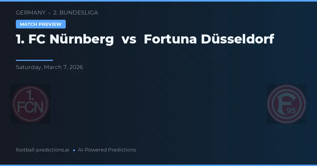1. FC Nuremberg vs Fortuna Düsseldorf — prognóstico e prévia do jogo