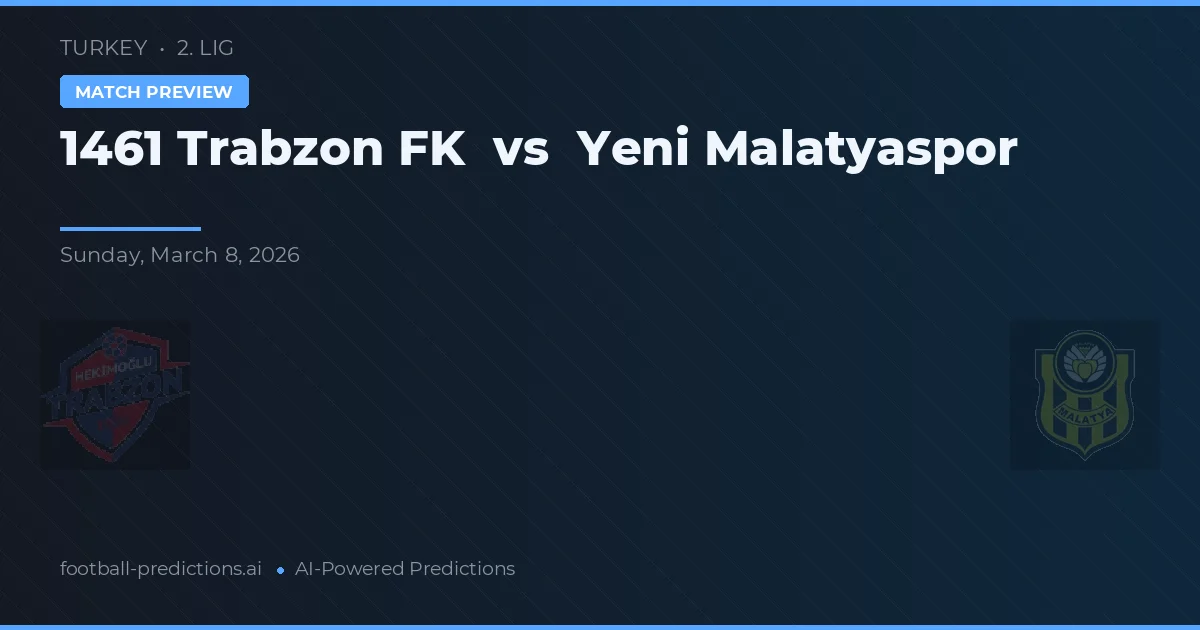 1461 Trabzon FK vs Yeni Malatyaspor — prognóstico e prévia do jogo