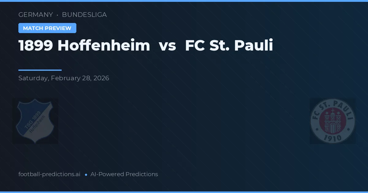 1899 Hoffenheim vs FC St. Pauli — prognóstico e prévia do jogo