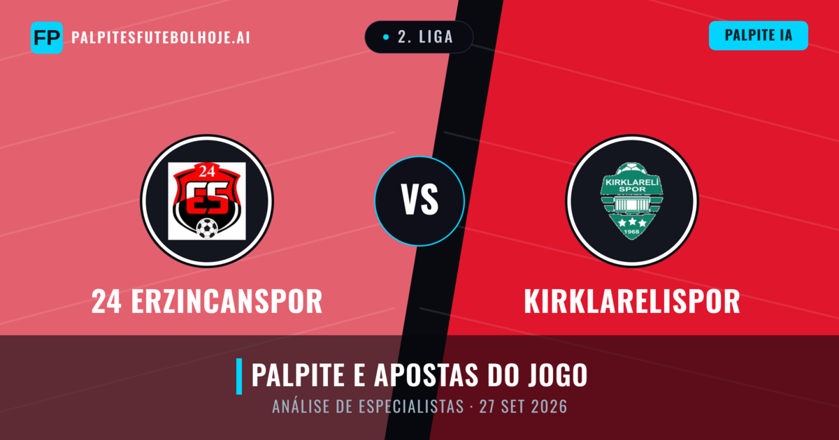 24 Erzincanspor vs Kırklarelispor — prognóstico e prévia do jogo