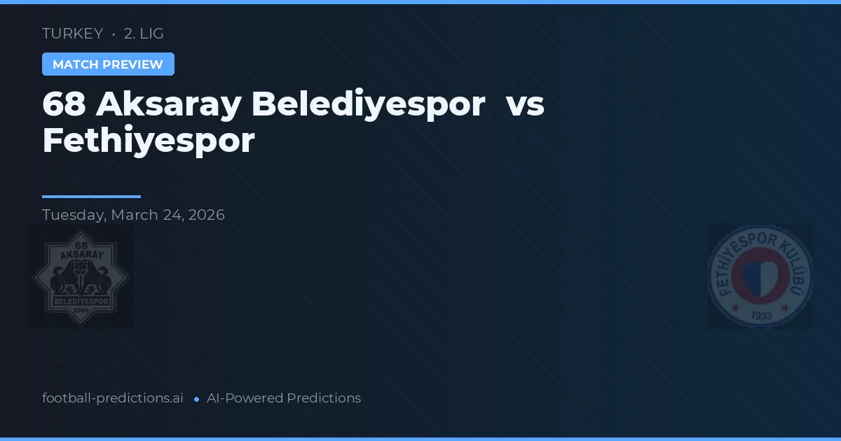Aksaray Belediyespor vs Fethiyespor — prognóstico e prévia do jogo
