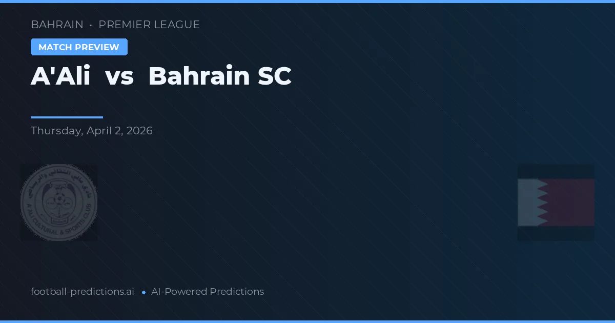 A'Ali vs Bahrain SC — prognóstico e prévia do jogo