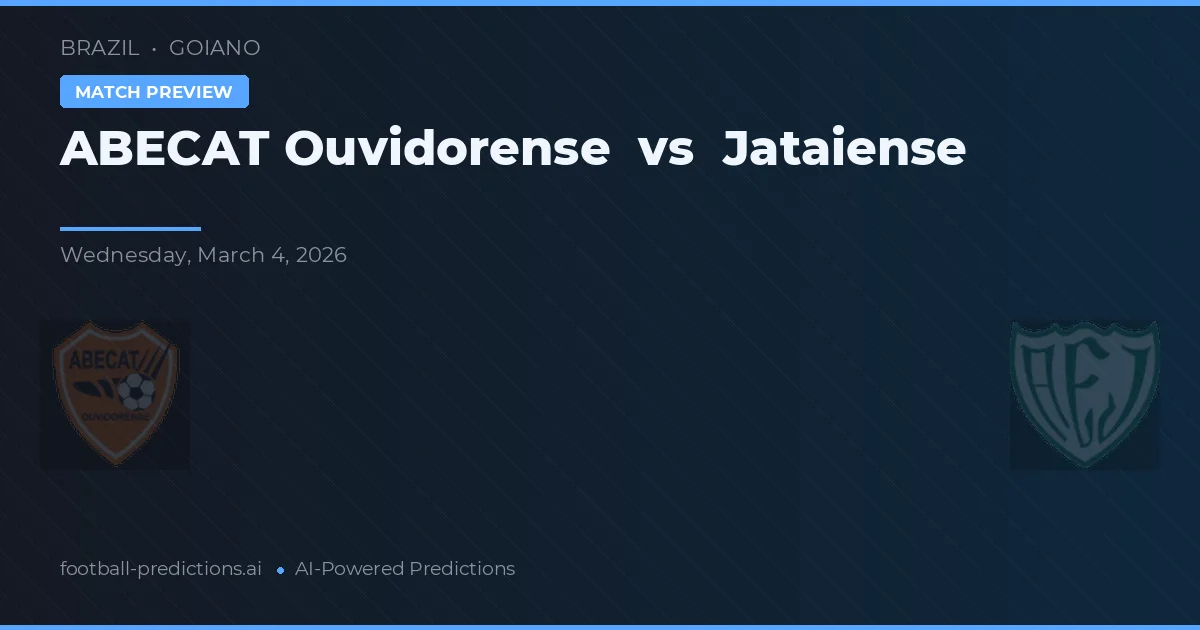 ABECAT Ouvidorense vs Jataiense — prognóstico e prévia do jogo
