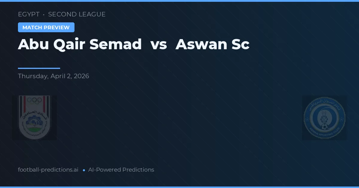 Abu Qair Semad vs Aswan SC — prognóstico e prévia do jogo