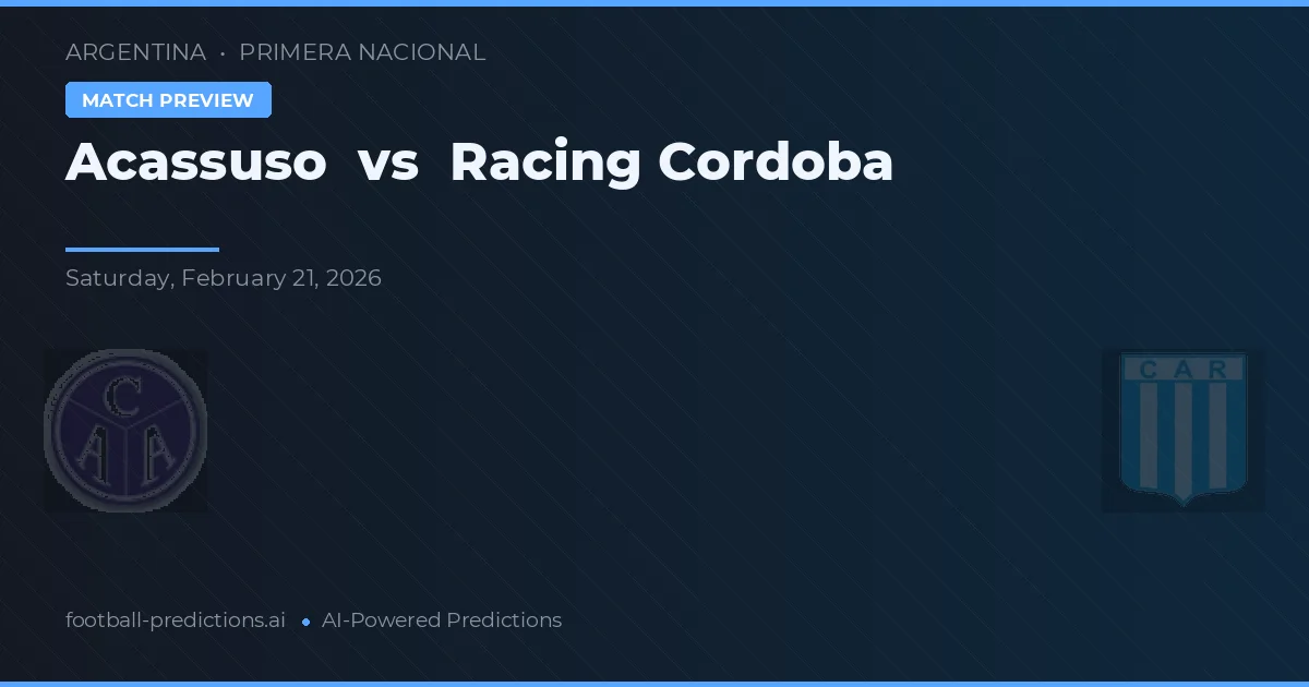 Acassuso vs Racing de Córdoba — prognóstico e prévia do jogo