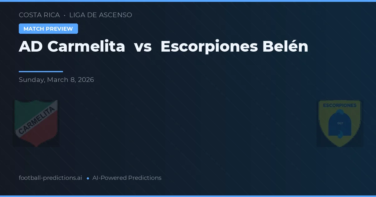 Carmelita vs Escorpiones Belén — prognóstico e prévia do jogo