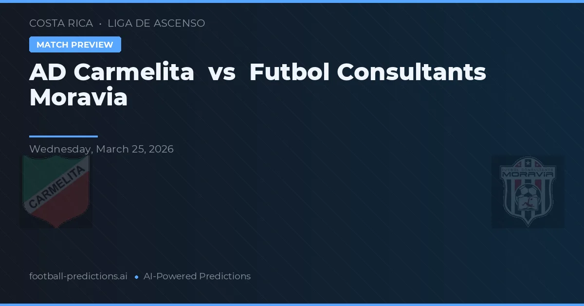 Carmelita vs Consultores de Fútbol Moravia — prognóstico e prévia do jogo