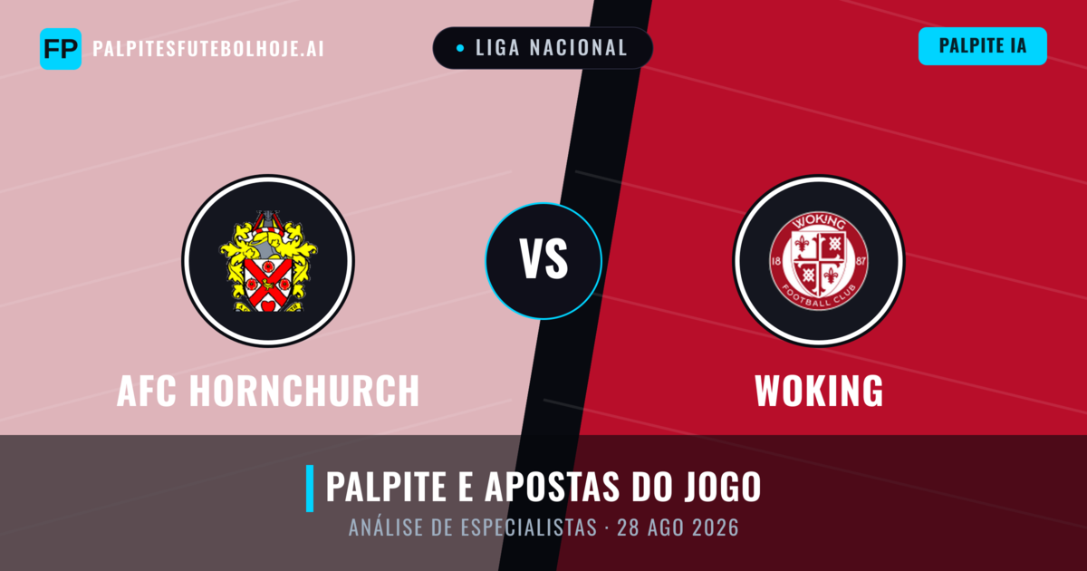 AFC Hornchurch vs Woking — prognóstico e prévia do jogo