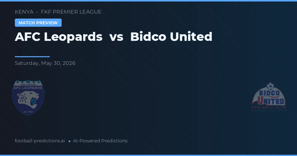 AFC Leopards vs Bidco United — prognóstico e prévia do jogo