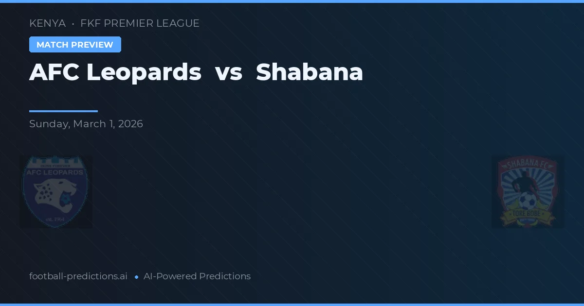 AFC Leopards vs Shabana — prognóstico e prévia do jogo