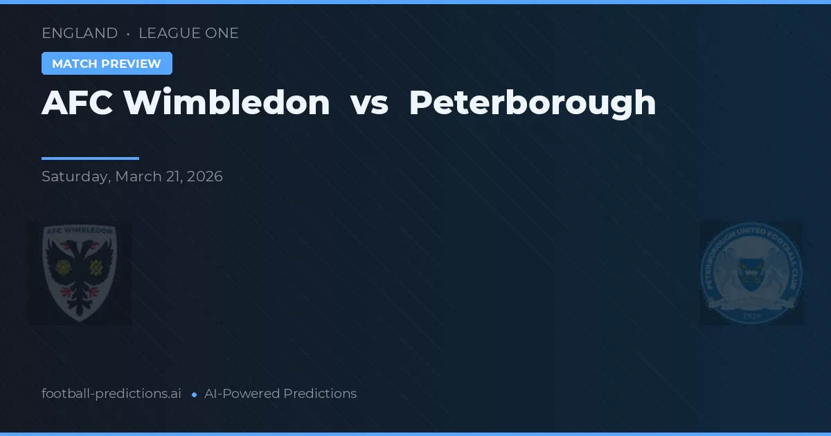 AFC Wimbledon vs Peterborough — prognóstico e prévia do jogo