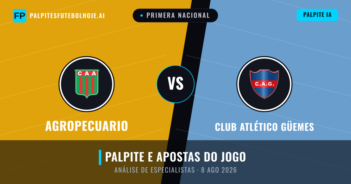 Agropecuario vs Club Atlético Güemes — prognóstico e prévia do jogo