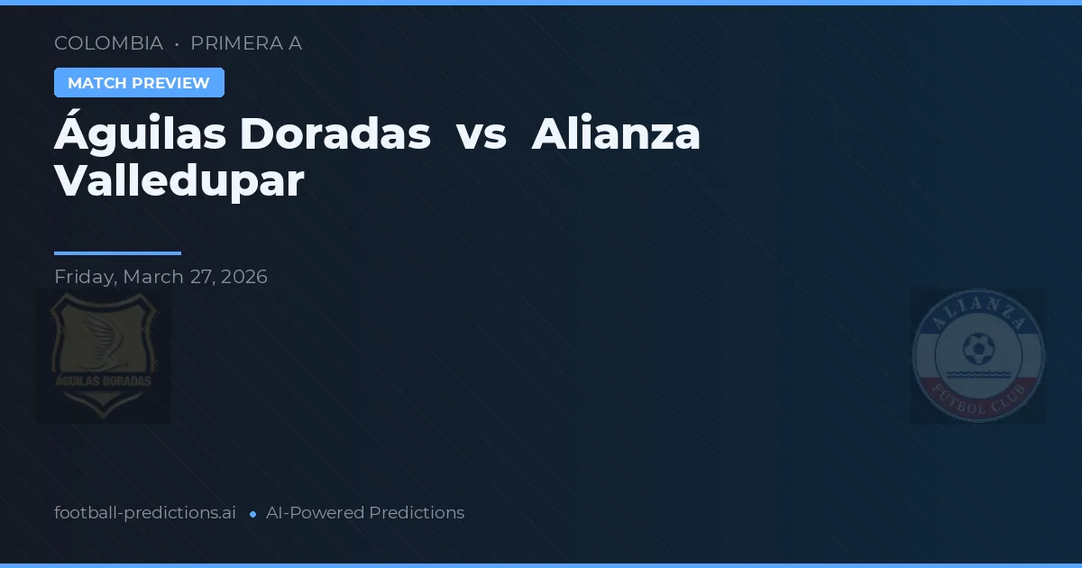 Águilas Doradas vs Alianza Valledupar — prognóstico e prévia do jogo