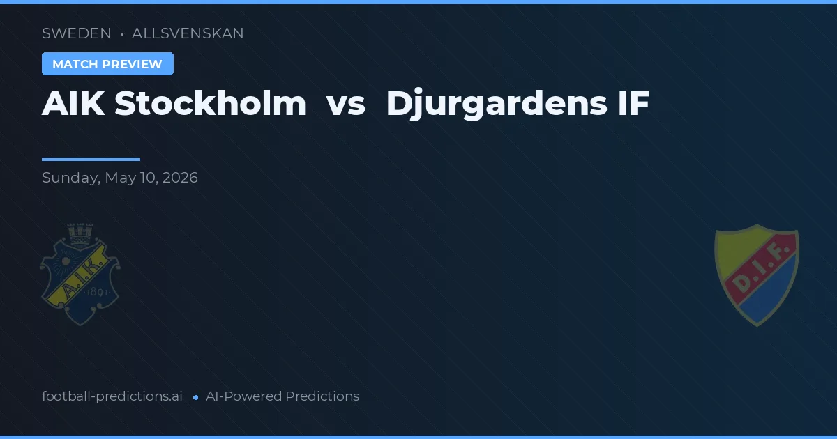 AIK Estocolmo vs Djurgårdens IF — prognóstico e prévia do jogo