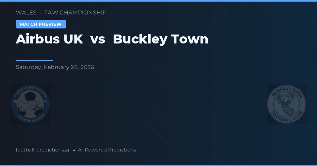 Airbus UK vs Buckley Town — prognóstico e prévia do jogo