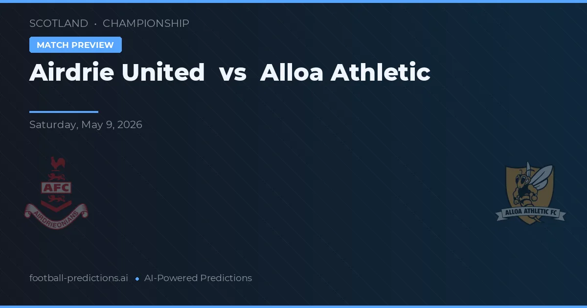 Airdrie United vs Alloa Athletic — prognóstico e prévia do jogo