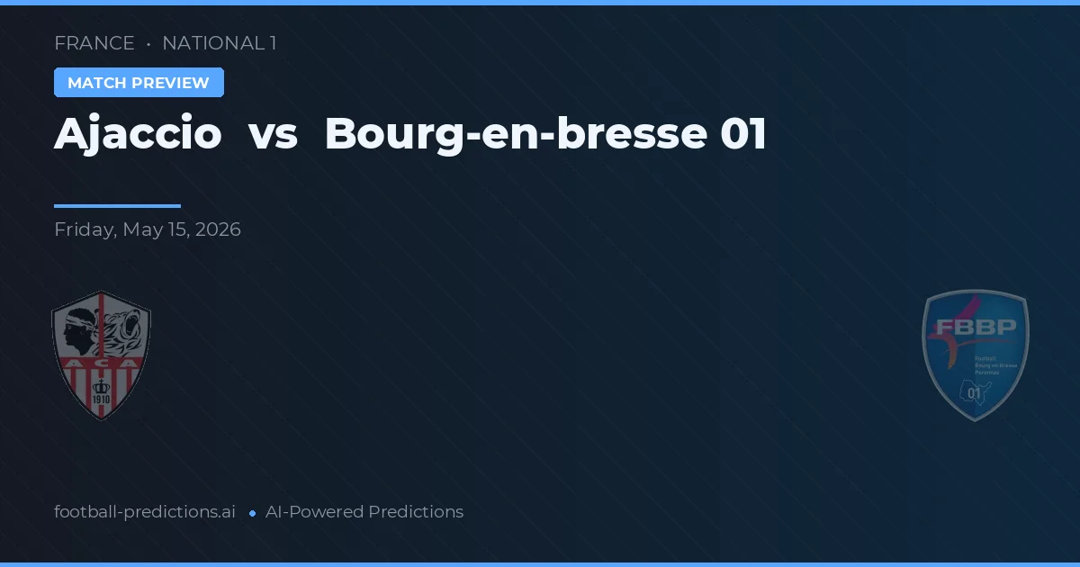 Ajaccio vs Bourg-en-Bresse 01 — prognóstico e prévia do jogo