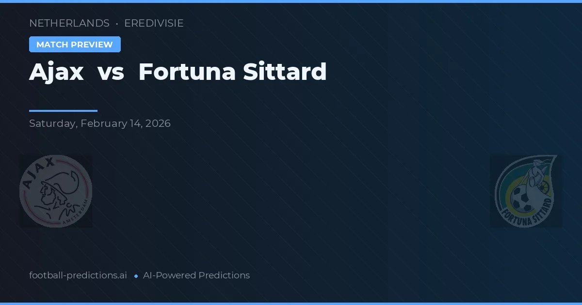 Ajax vs Fortuna Sittard — prognóstico e prévia do jogo