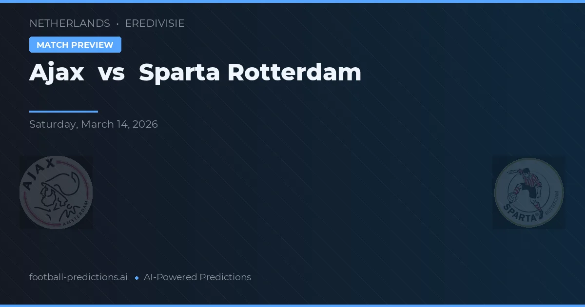 Ajax vs Sparta Rotterdam — prognóstico e prévia do jogo