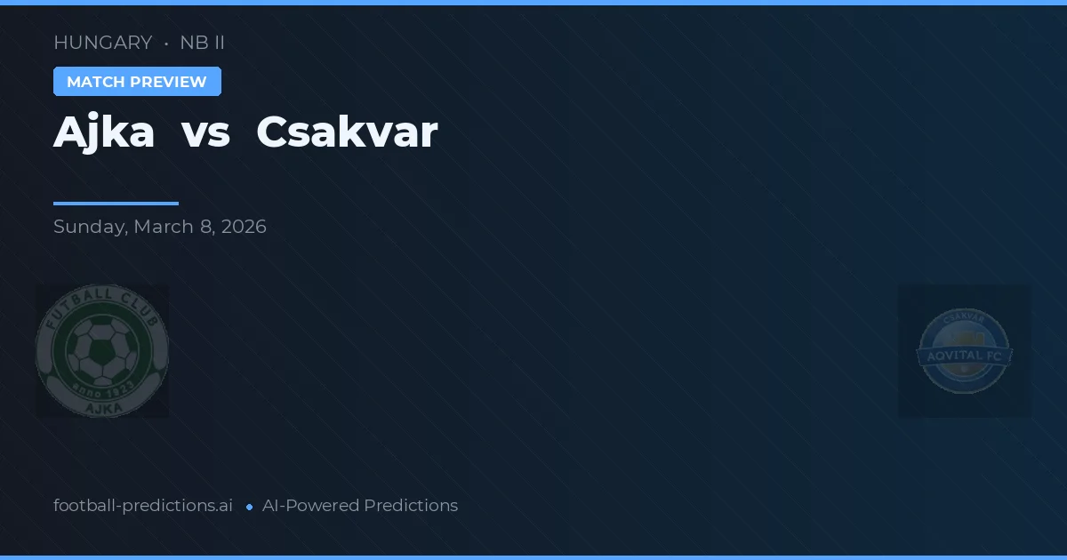 Ajka vs Csákvár — prognóstico e prévia do jogo