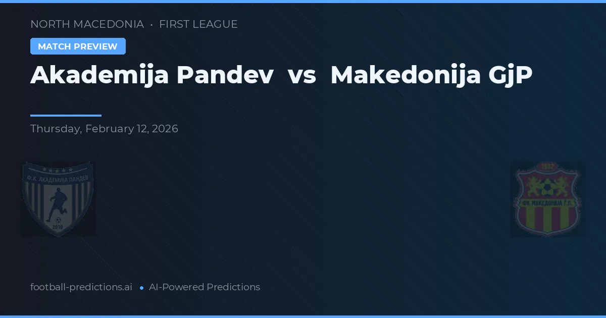 Academija Pandev vs Makedonija GjP — prognóstico e prévia do jogo