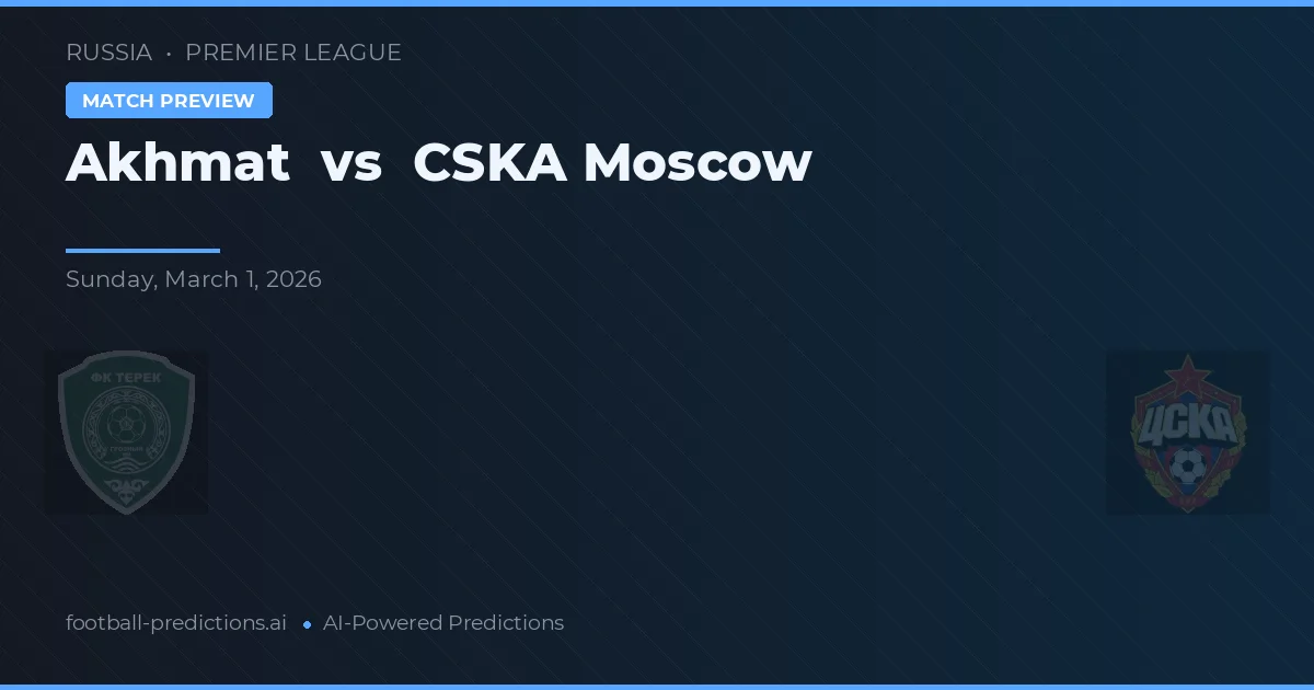 Akhmat Grozny vs CSKA Moscou — prognóstico e prévia do jogo