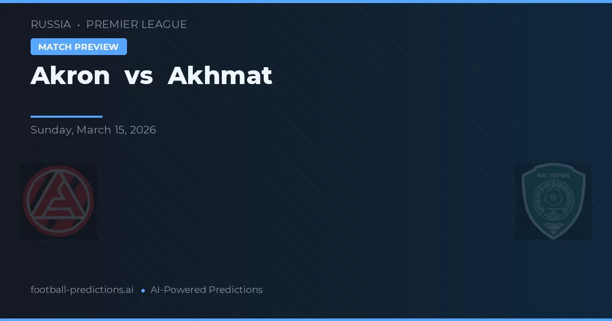 Akron vs Akhmat Grozny — prognóstico e prévia do jogo