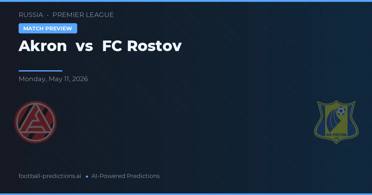 Akron vs FC Rostov — prognóstico e prévia do jogo