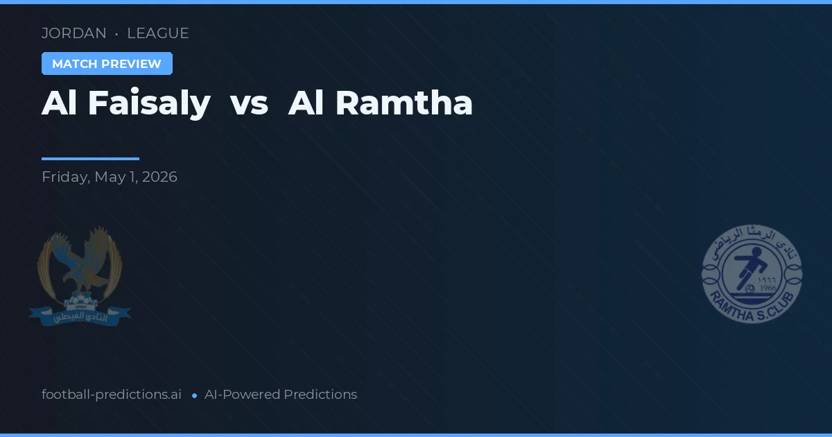 Al Faisaly vs Al Ramtha — prognóstico e prévia do jogo