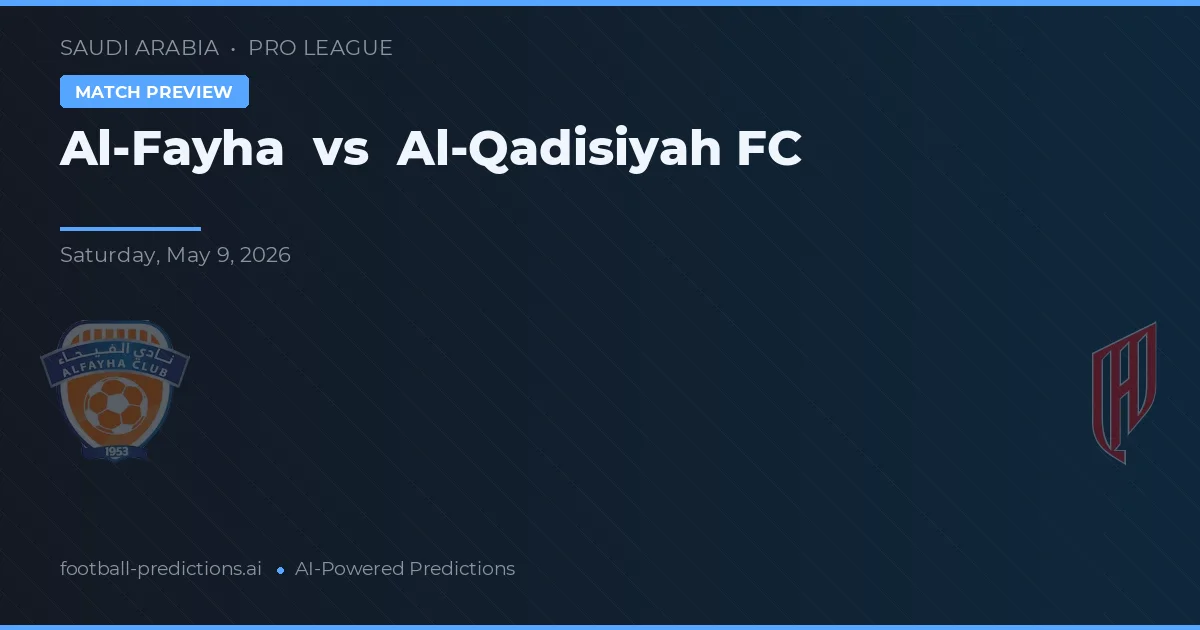 Al-Fayha vs Al-Qadisiyah FC — prognóstico e prévia do jogo