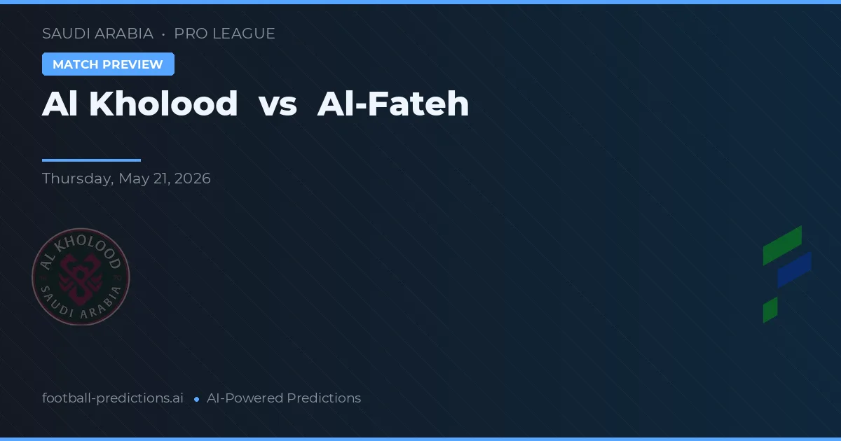 Al Kholood vs Al-Fateh — prognóstico e prévia do jogo