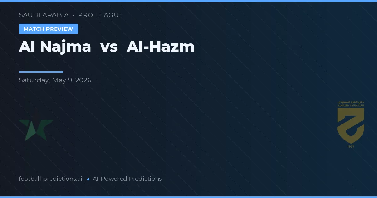 Al Najma vs Al-Hazm — prognóstico e prévia do jogo