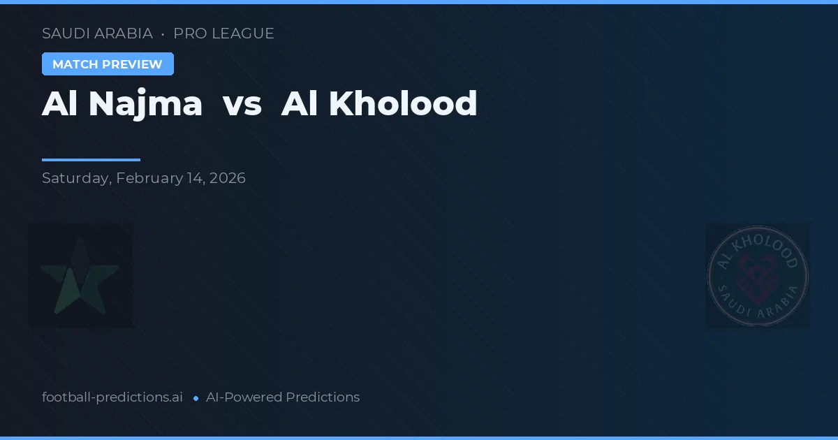 Al Najma vs Al Kholood — prognóstico e prévia do jogo