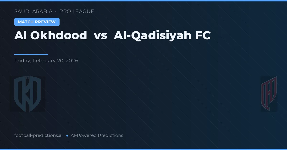 Al Okhdood vs Al-Qadisiyah FC — prognóstico e prévia do jogo