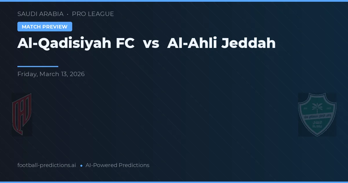 Al-Qadisiyah FC vs Al-Ahli Jeddah — prognóstico e prévia do jogo
