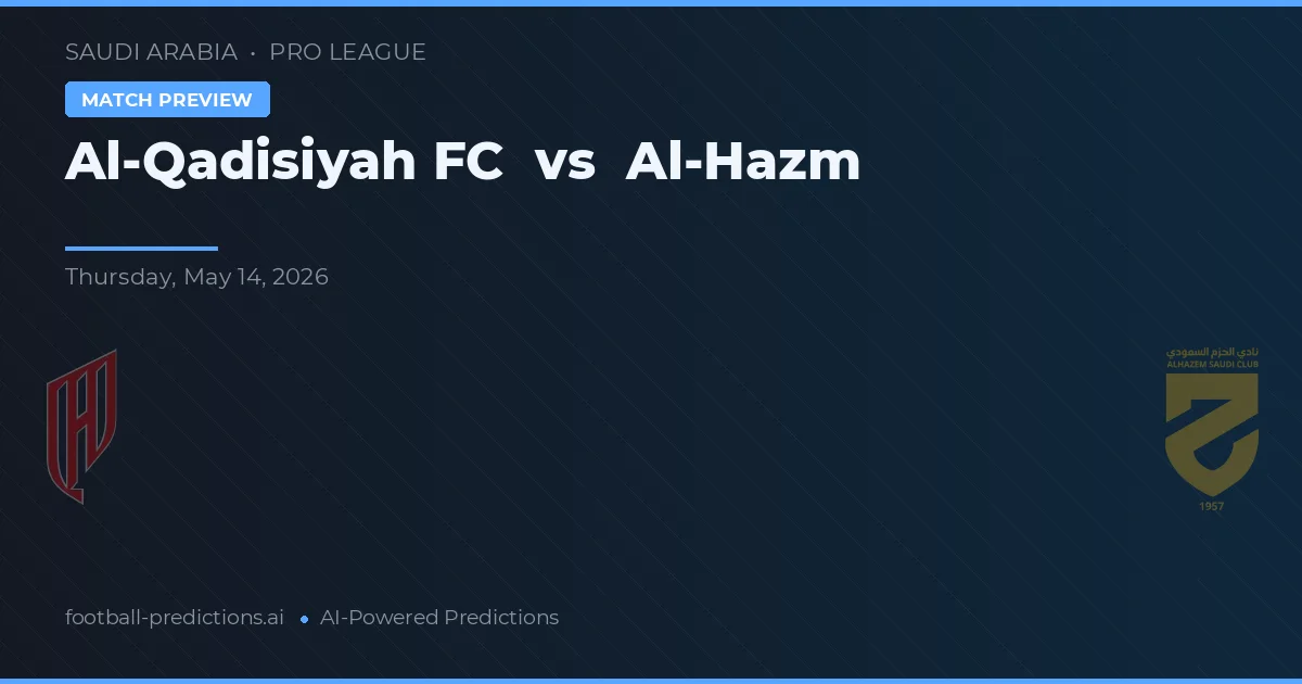 Al-Qadisiyah FC vs Al-Hazm — prognóstico e prévia do jogo