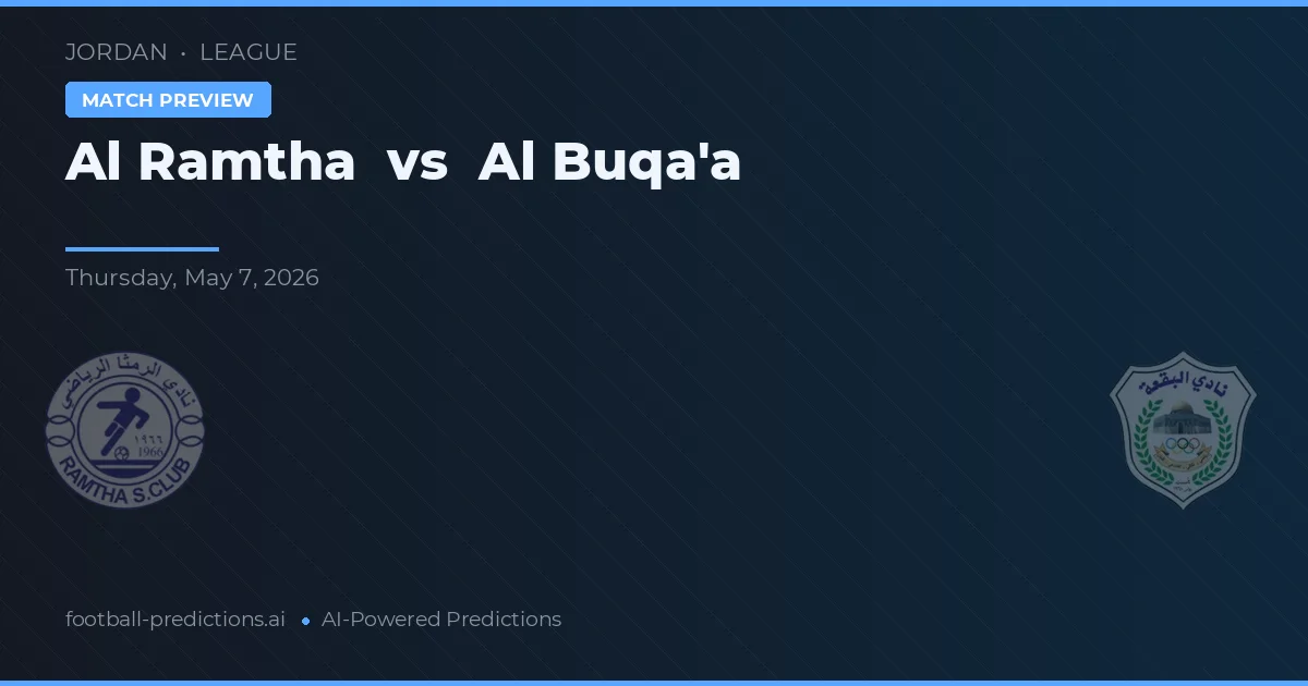 Al Ramtha vs Al Buqa'a preview