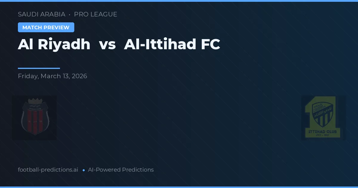 Al Riad vs Al-Ittihad — prognóstico e prévia do jogo