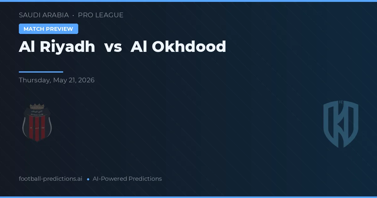 Al Riad vs Al Okhdood — prognóstico e prévia do jogo