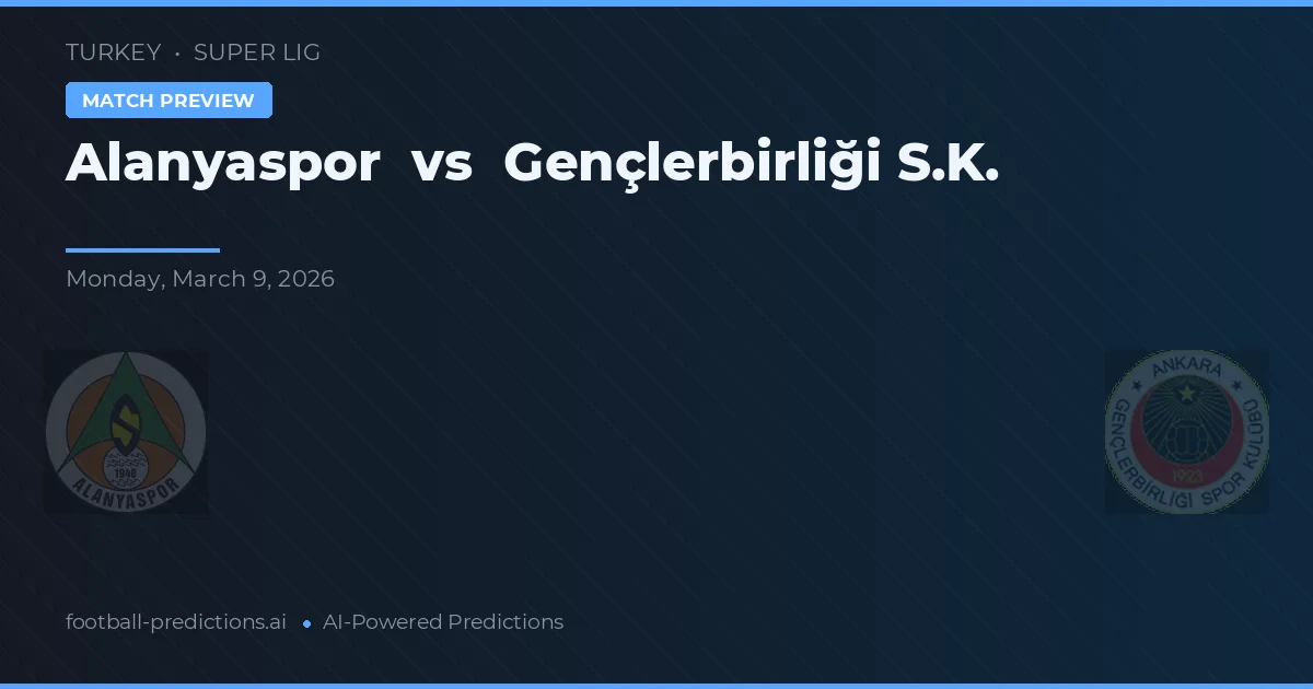 Alanyaspor vs Gençlerbirliği — prognóstico e prévia do jogo