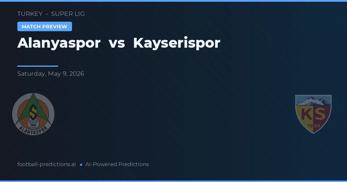 Alanyaspor vs Kayserispor — prognóstico e prévia do jogo