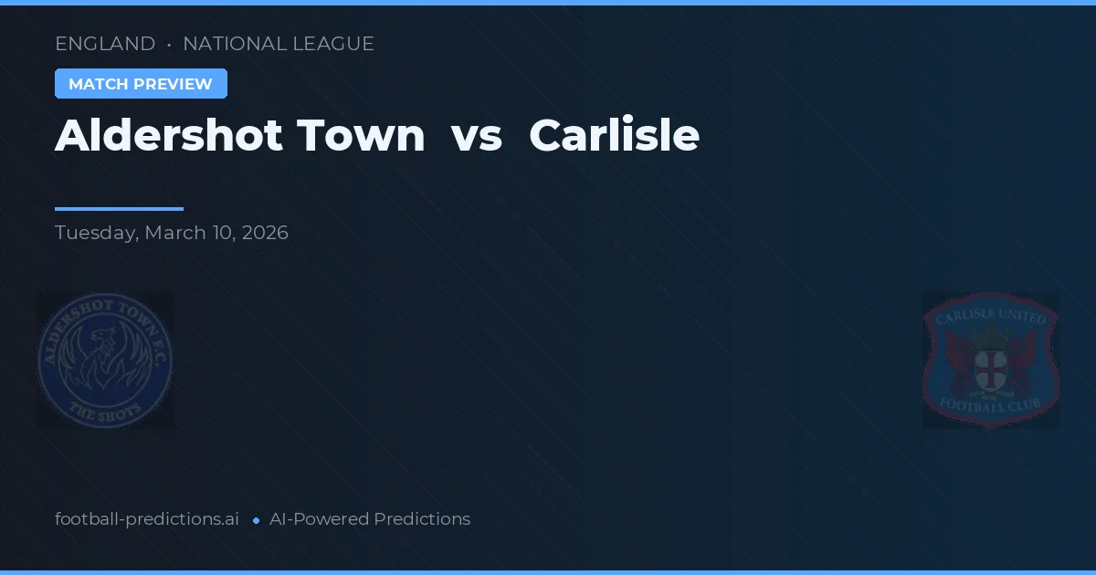 Aldershot Town vs Carlisle — prognóstico e prévia do jogo
