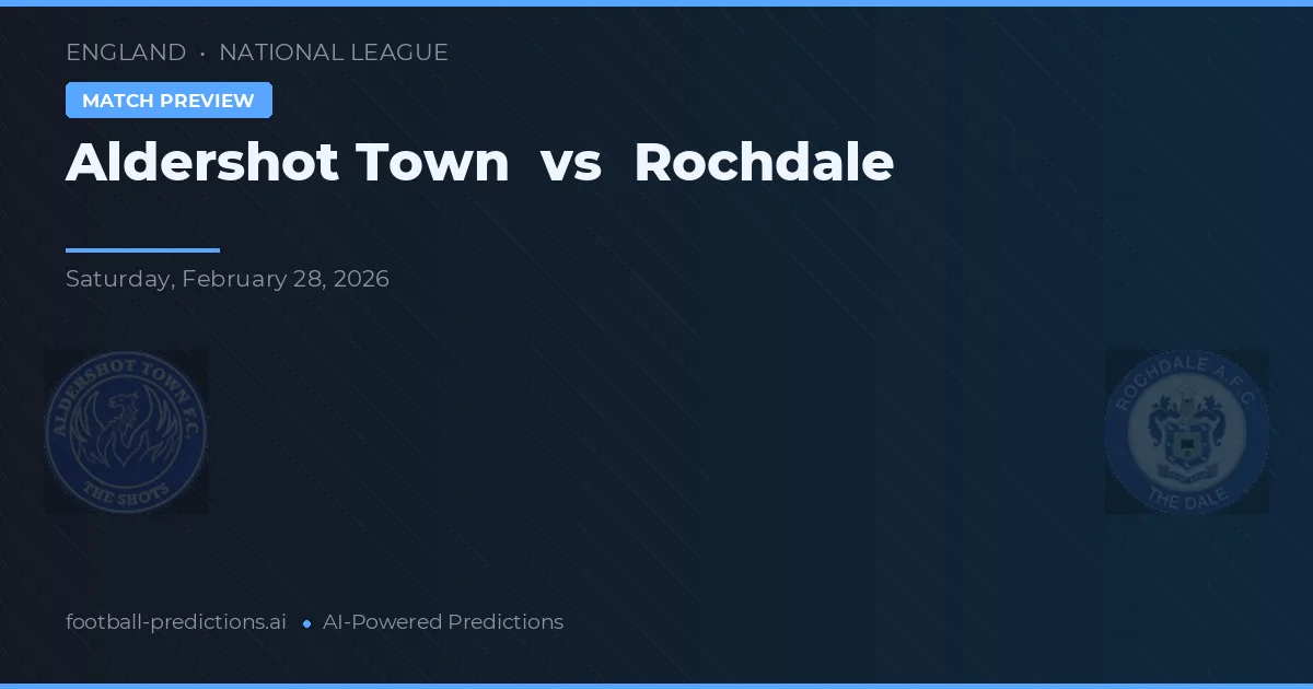 Aldershot Town vs Rochdale — prognóstico e prévia do jogo