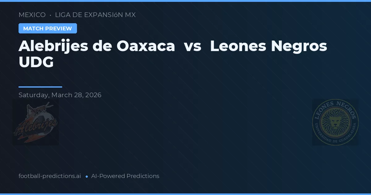 Alebrijes de Oaxaca vs Leones Negros UDG — prognóstico e prévia do jogo