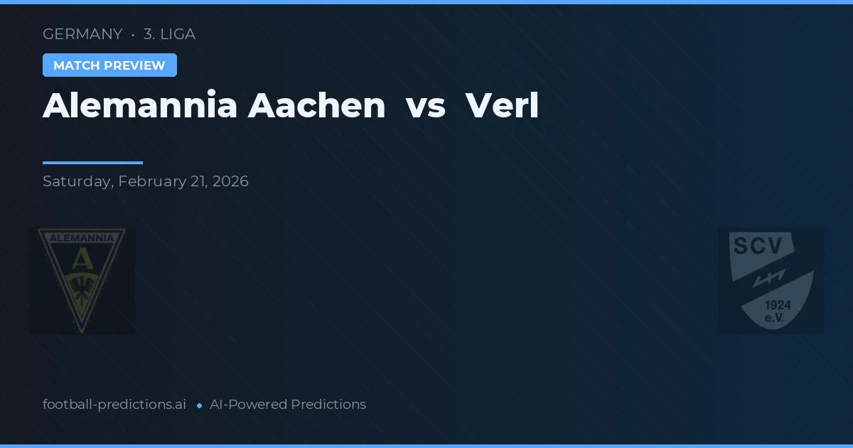 Alemannia Aachen vs Verl — prognóstico e prévia do jogo