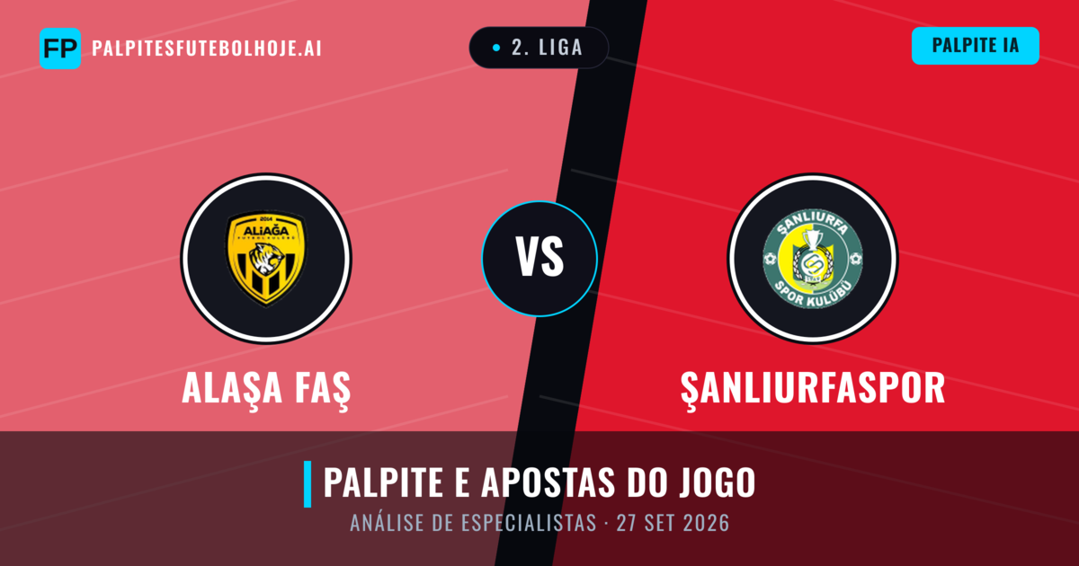 Alaşa FAŞ vs Şanlıurfaspor — prognóstico e prévia do jogo