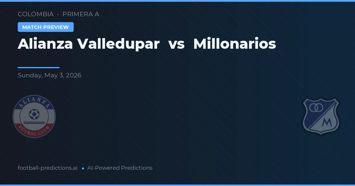 Alianza Valledupar vs Millonarios — prognóstico e prévia do jogo